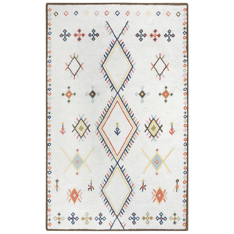 Alora Decor Flora Wool Rug, White, 8X10 Ft