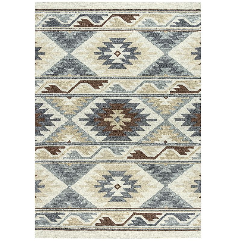 Rizzy Wool Southwest Blue Area Rugs 7 9  x 9 9