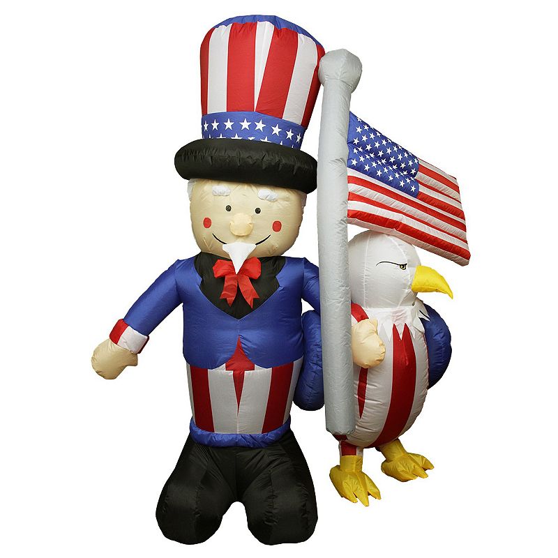 6-ft. Red White & Blue Uncle Sam American Flag Inflatable Outdoor Decor