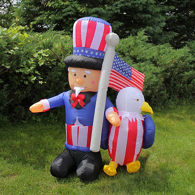 6-ft. Red White & Blue Uncle Sam American Flag Inflatable Outdoor Decor