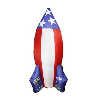 8-ft. 4th of July American Flag Rocket Inflatable Outdoor Decor