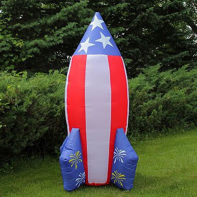 8-ft. 4th of July American Flag Rocket Inflatable Outdoor Decor