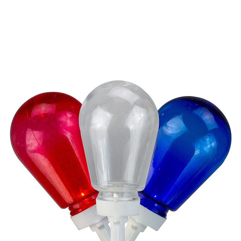 10-Bulb Red, White and Blue LED Edison Style String Lights