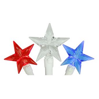 30-Bulb Red, White & Blue LED Patriotic Star String Lights