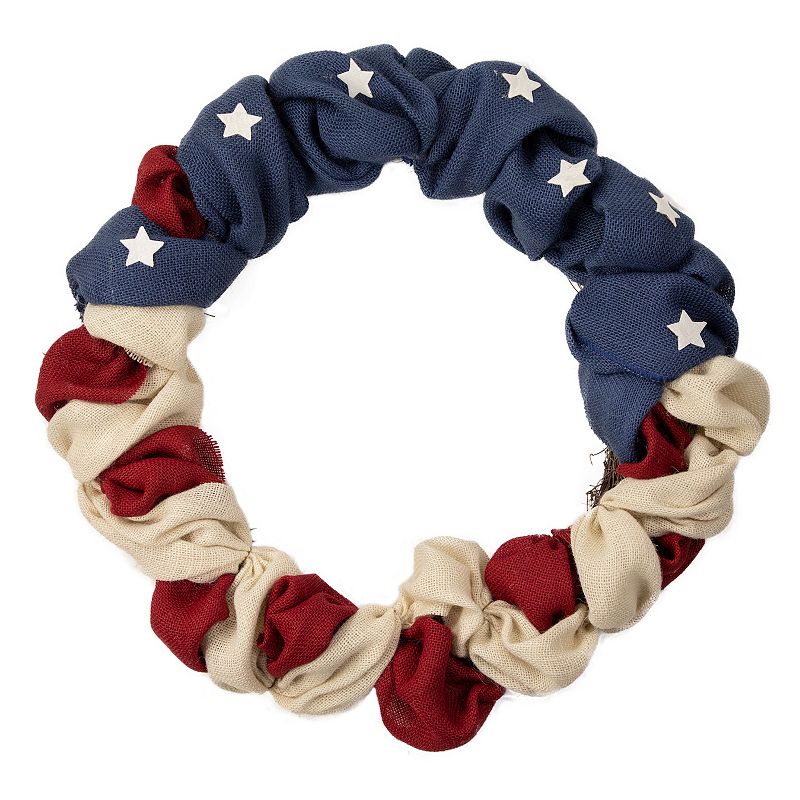 American Stars & Stripes 4th of July Patriotic Wreath, Red