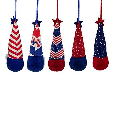 Patriotic 4th of July Gnome Hanging Ornament 5-piece Set