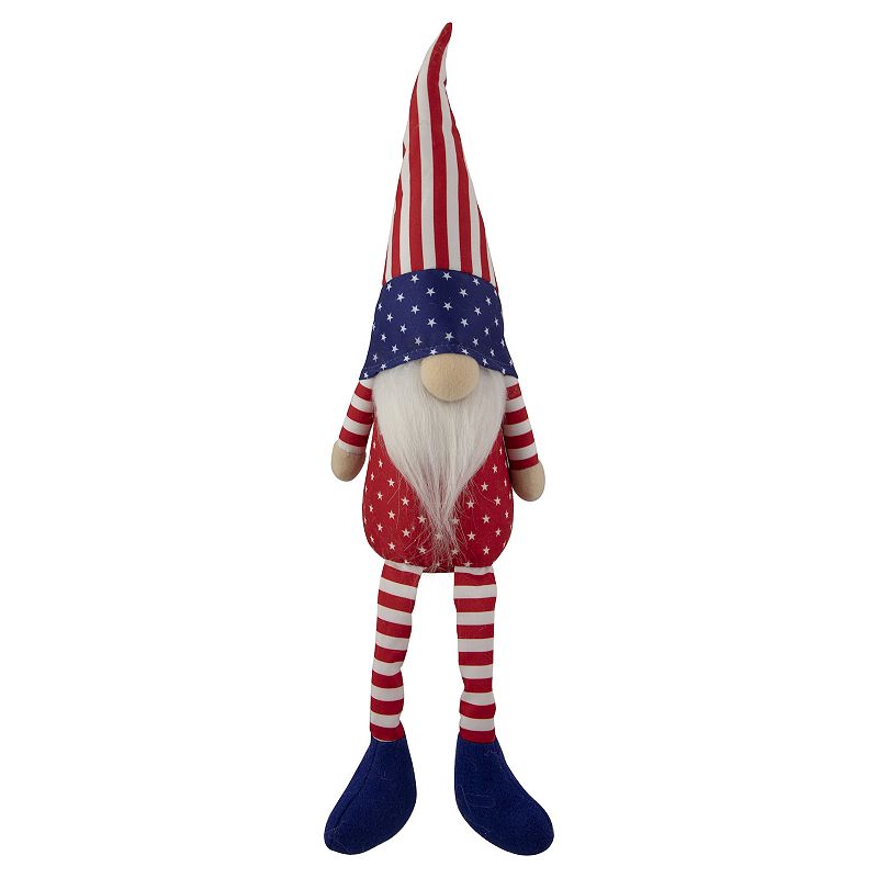 17.75-in. Sitting Patriotic Boy 4th of July Gnome Floor Decor, Red