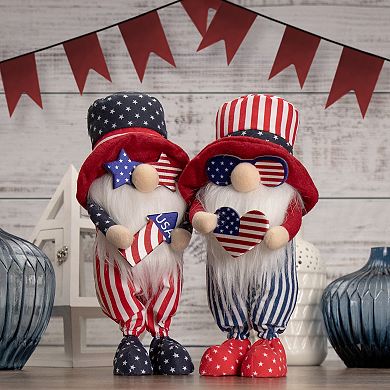 12.25-in. Patriotic Heart 4th of July Americana Gnome Table Decor