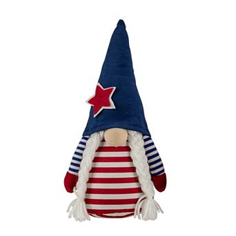 10.5 in Americana Girl 4th of July Patriotic Gnome Table Decor