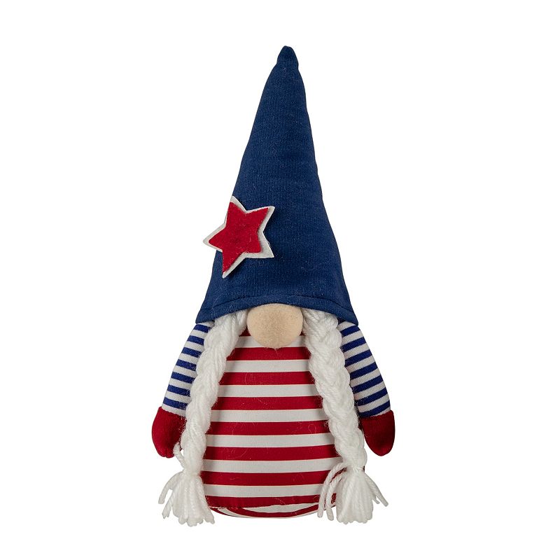 10.5-in. Americana Girl 4th of July Patriotic Gnome Table Decor, Blue