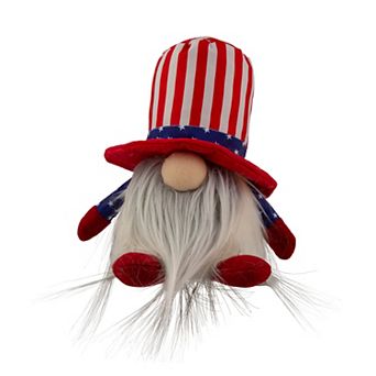 6.75 in Lighted Americana Boy 4th of July Patriotic Gnome Table Decor