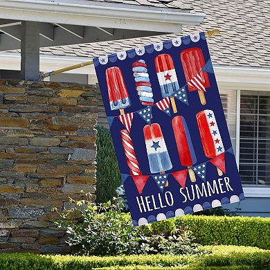 Hello Summer Patriotic Americana Popsicle Garden Flag 28-in. x 40-in.