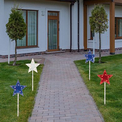 4-ct. Americana Stars 4th of July Pathway Marker Lawn Stakes
