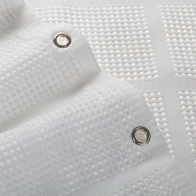 Elle Decor Jacquard Solid Weave Shower Curtain