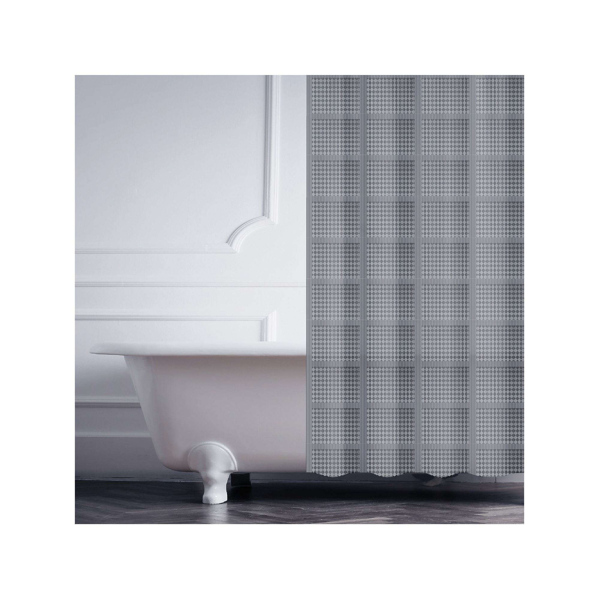 Elle Decor Jacquard Solid Weave Shower Curtain, Size: 72X70, Gray