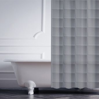 Elle Decor Jacquard Solid Weave Shower Curtain