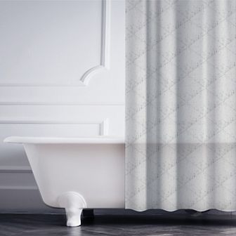 Elle Decor Jacquard Weave Diamond Design Shower Curtain