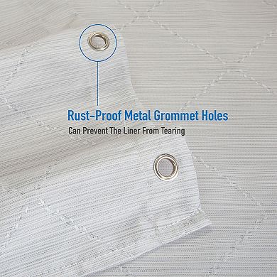 Elle Decor Jacquard Weave Diamond Design Shower Curtain