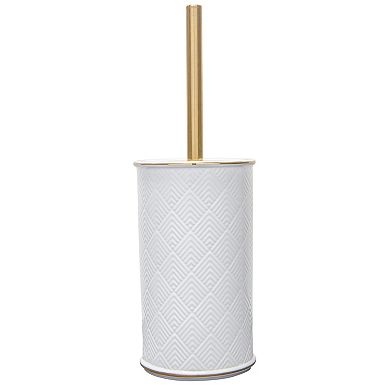 Elle Decor Embossed Ceramic Toilet Brush And Holder