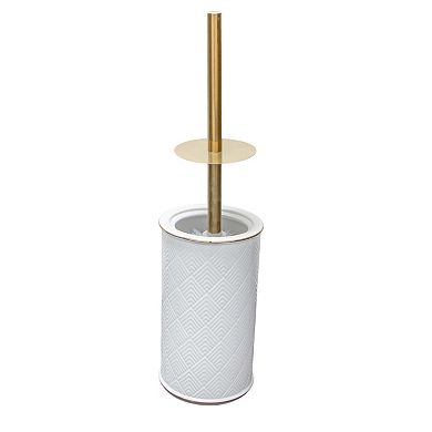 Elle Decor Embossed Ceramic Toilet Brush And Holder