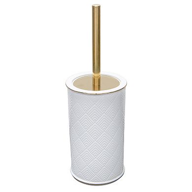 Elle Decor Embossed Ceramic Toilet Brush And Holder