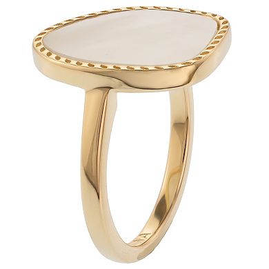 Gemistry 14k Gold Over Sterling Silver Mother-of-Pearl Ring