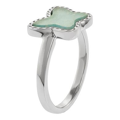 Gemistry Sterling Silver Amazonite Butterfly Ring