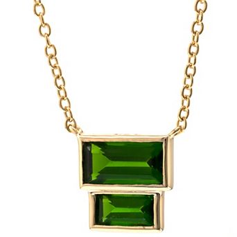 Gemistry 14k Gold Over Silver Chrome Diopside Pendant Necklace