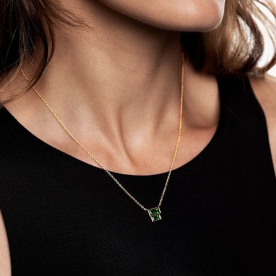 Gemistry 14k Gold Over Silver Chrome Diopside Pendant Necklace