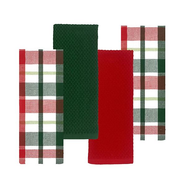 St. Nicholas Square® Holiday Plaid Kitchen Towel 4pk.