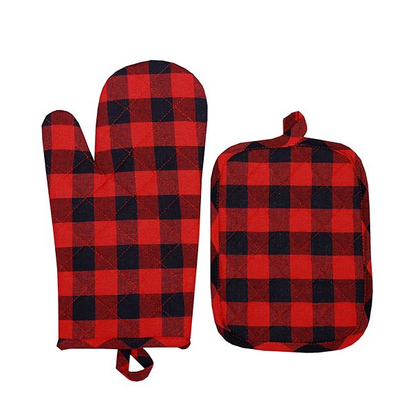 St Nicholas Square® Buffalo Check Oven Mitt And Pot Holder Set