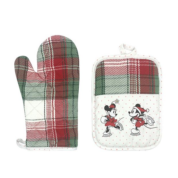 Disney's Mickey & Minnie Plaid Oven Mitt & Pot Holder Set by St. Nicholas  Square®