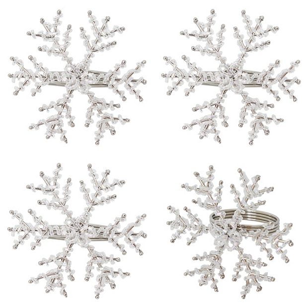 Snowflake Napkin Rings with gift box (set of 4) - Between The Sheets