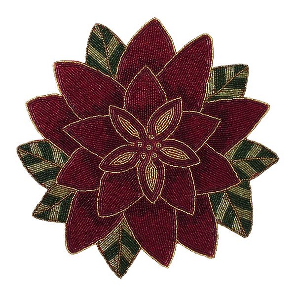 St. Nicholas Square® Beaded Poinsettia Placemat