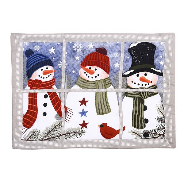 St. Nicholas Square® Snowmen in a Window Quilted Placemat