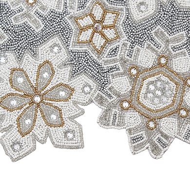St. Nicholas Square® Beaded Snowflake Table Runner - 36"