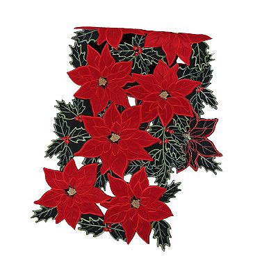 St. Nicholas Square® Cut-Out Poinsettia Table Runner - 36"