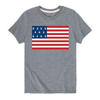 Boys 8-20 USA Flag Handprints Graphic Tee