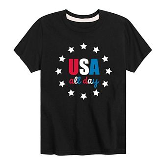 Boys 8-20 USA All Day With Stars Graphic Tee