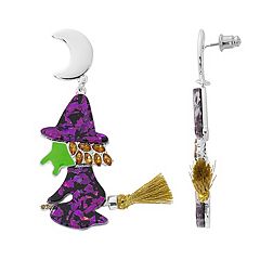 Womens Celebrate Together Purple Halloween Nickel Free Earring Set