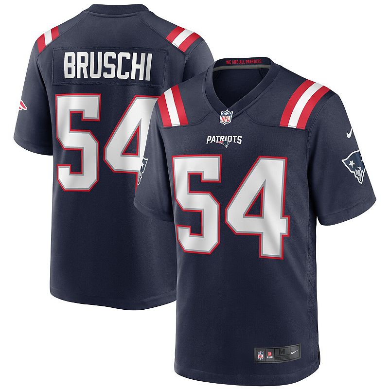 Men's Nike Tedy Bruschi Navy New England Patriots Game Retired Player Jersey,