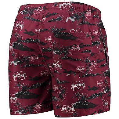 Men's FOCO Maroon Mississippi State Bulldogs Island Palm Swim Trunks