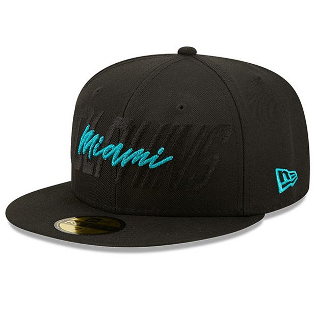 Men's New Era Miami Dolphins Black on Black 59FIFTY Fitted Hat