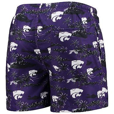 Men's FOCO Purple Kansas State Wildcats Island Palm Swim Trunks