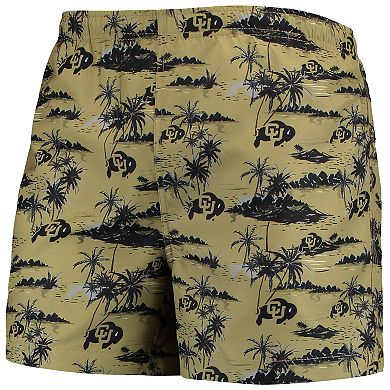 Men's FOCO Gold Colorado Buffaloes Island Palm Swim Trunks