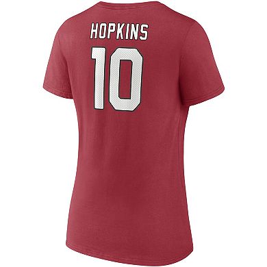 Women's Fanatics Branded DeAndre Hopkins Cardinal Arizona Cardinals Player Icon Name & Number V-Neck T-Shirt