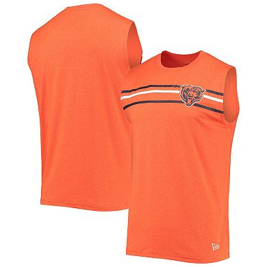 Men's New Era Orange Chicago Bears Brushed Sleeveless Tank Top