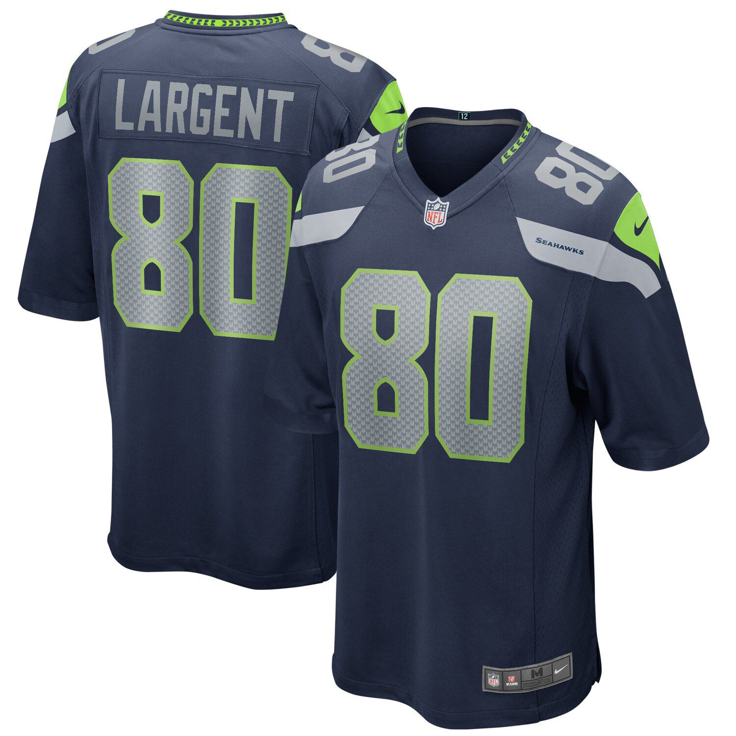 Men's Nike Steve Largent College Navy Seattle Seahawks Game Retired Player Jersey Size: Small