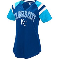Kansas City Royals Women M TOUCH Long Sleeve Foil Screened "KC" T- shirt KCR 2