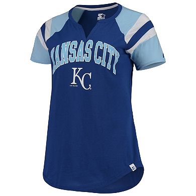Women's Starter Royal/Blue Kansas City Royals Game On Notch Neck Raglan T-Shirt